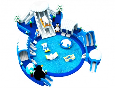 Надувной аквапарк для пляжа «Северный полюс» - Аквапарки. Цена:24800 руб. ширина:21.0 м, длина:21.2 м, высота:6.8 м, вес:1500