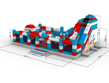 Надувной коммерческий батут «Лего» - Батуты. Цена:9300 руб. ширина:8.2 м, длина:12.0 м, высота:5.1 м, вес:540