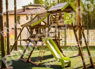 Хижина Аквитания - Детские уличные площадки. Цена:325 000 руб. ширина:3.5 м, длина:7.7 м, высота:4.2 м, вес:735 кг