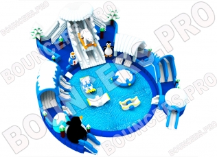 Надувной аквапарк для пляжа «Северный полюс» - Аквапарки. Цена:24800 руб. ширина:21.0 м, длина:21.2 м, высота:6.8 м, вес:1500