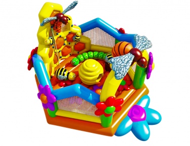 Детский надувной батут «Пчелиный Домик» (6,5*6,5*4,5 м) - Батуты. Цена:3610 руб. ширина:6.5 м, длина:7.1 м, высота:4.5 м, вес:250  кг